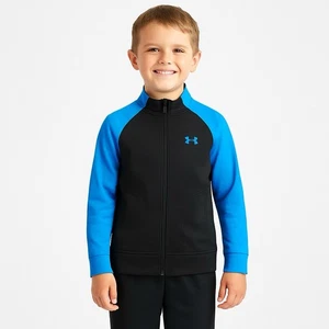 UNDER ARMOUR Black Blue Full Zip Athletic Jacket Boys Size 7 - Picture 1 of 8