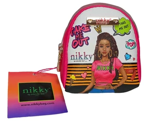 Nikky Love by Nicole Lee "Take Me Out" Mini Rucksack Schlüsselanhänger Reißverschluss Neu mit Etikett - Bild 1 von 6