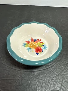 The Pioneer Woman Stoneware 5.5” Mini Pie Pan Fiona Floral Red Teal Edge - Picture 1 of 5
