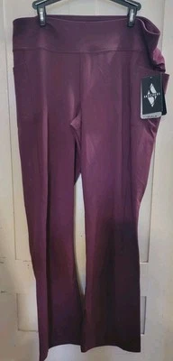 斯凯奇女式 Go Flex 原装中腰闪光 GoWalk 裤子梅子尺寸 2XL 全新! — 第 1/4 张图片