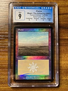 MTG✨PLAINS FOIL✨7th Edition CGC Quad 9’s+ MINT Land 2001 ALEXANDER Art POP 4 ! - Picture 1 of 9