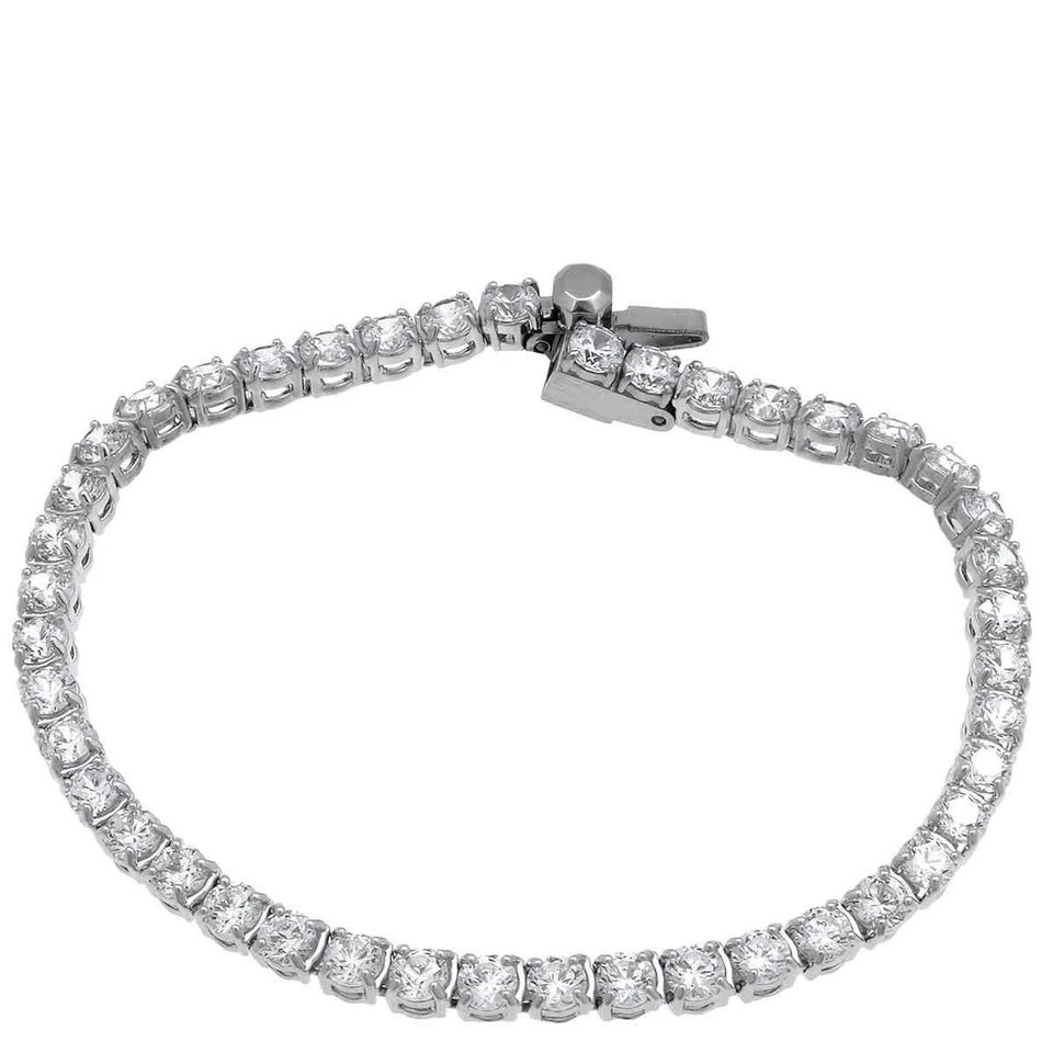 Swarovski Matrix Tennis Bracelet Round Cut White Rhodium Plated Medium 5648937