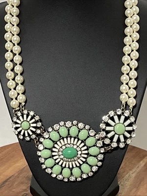 J. "Collar Crew South Western imitación turquesa flor estrás llamativo 20""" Foto 1 de 4