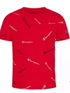 CHAMPION TODDLER LOGO PRINT TOSSED SCRIPT T-SHIRT- SCARLET, SZ 2T - Picture 1 of 1