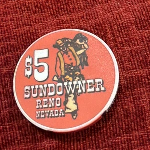 $5 Sundowner Reno Millennium Casino Chip - Foto 1 di 8