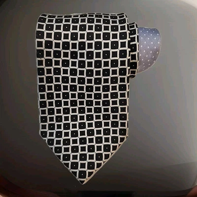 Corbata de cuello Tommy Hilfiger para hombre negra azul seda hecha en EE. UU. 58 X 4" Foto 1 de 3