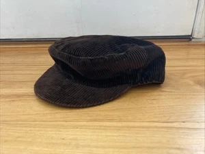 Vintage Brown GAP Retro Corduroy Newsboy Driving Cabbie Hat Cap Unisex Size M/L - Picture 1 of 12