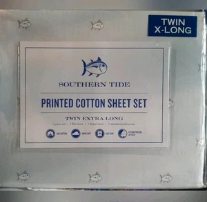 BRAND NEW SOUTHERN TIDE TWIN XL SIZE SKIPJACK SHEET SET COLOR GREY - Picture 1 of 5