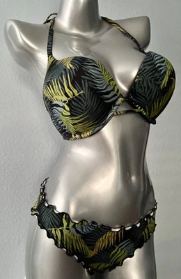 Victoria's Secret Swim Bikini Set Palm Nwt Bombshell Top Ruffled Cheeky Bottom - Image 1 of 4