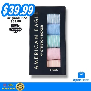 AEO American Eagle Men's Stretch Boxer Short 5-Pack. Medium - Picture 1 of 2