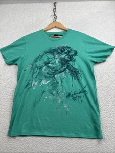 Zara Monster Wars Werewolf Graphic Print Green  T-Shirt Large - 40 NWT - Picture 1 of 12