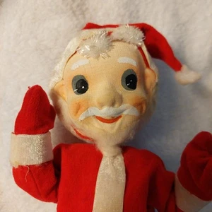 Vintage Santa Figure w Felt Suit Adjustable Arms - Picture 1 of 7