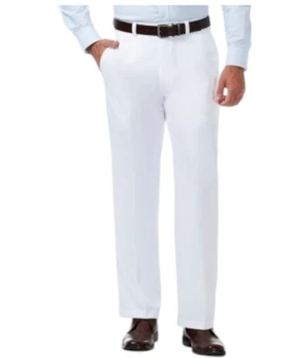 Мужские классические штаны Haggar 34/32 белые однотонные эластичные - Изображение 1 из 2