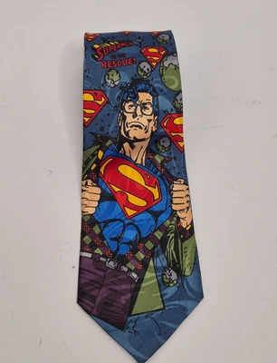 Винтажный галстук с персонажем комиксов DC Superman 1994 Davenport - Изображение 1 из 4