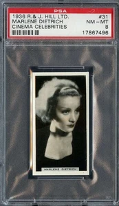 1936 R & J HILL CINEMA CELEBRITIES #31 MARLENE DIETRICH PSA 8 *DS14959 - Picture 1 of 2