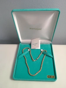 Collar de cuerda trenzada trenzada corte diamante 14K Eternagold Perú 4 mm 18" 7,19 G - Imagen 1 de 8