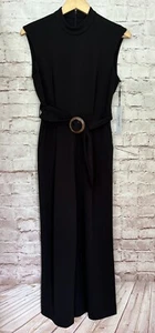 Calvin Klein Womens Sleeveless Cropped Wide Leg Jumpsuit High Neck Size 6 NEW - Picture 1 of 6