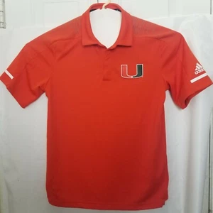 Adidas Miami Hurricanes Women 2018 Sideline Orange Coaches Polo Shirt Sz M (A9) - Picture 1 of 9