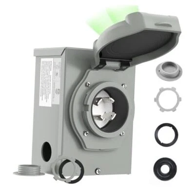 Pre-Drilling 30 Amp Generator Inlet Box , NEMA L14-30P Power Inlet Box for 4  - Image 1 of 4