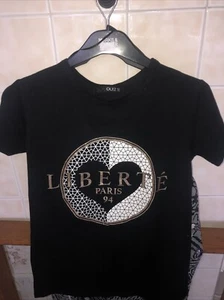 Quiz Damen schwarzes Baumwollmischung T-Shirt Größe 8 – Liberate Paris 94 Motiv Schnäppchen! - Bild 1 von 7