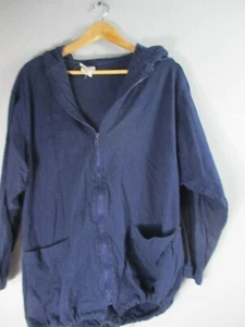 Speedo Women's Medium 100% Cotton Long Sleeve Solid Navy Jacket with a Hood - Picture 1 of 12