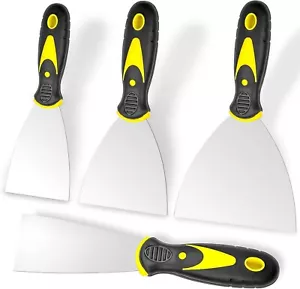 Putty Knife 4Pcs Spackle Knife Set (2-5in) Stainless Steel Scraper for Drywall - Picture 1 of 10