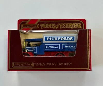 MATCHBOX LESNEY MODELS OF YESTERYEAR 1922 FODEN STEAM LORRY Y-27 SCALE 1:72 - Image 1 of 4