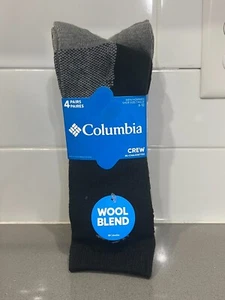 COLUMBIA Sportwear 4-Pack Men's Crew Sock O/S fits 6-12 New With Tags - Picture 1 of 4