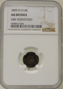 1859-O US seated Liberty half dime,  NGC graded AU details, 6508410-005 - Picture 1 of 4