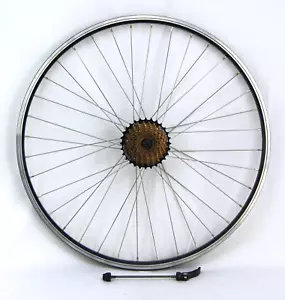 Hinterrad 26" Hohlkammerfelge YAK19 schwarz Schnellspanner mit 7-fach Zahnkranz - Bild 1 von 3