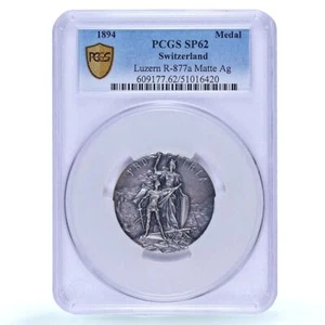 Switzerland Luzern Shooting Festival Richter 877 SP62 PCGS silver medal 1894 - Picture 1 of 4