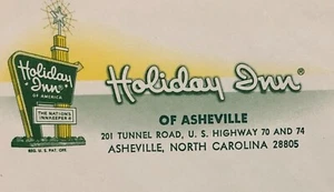 Holiday Inn Envelope Unused Asheville North Carolina Vintage Original 1960's - Picture 1 of 6