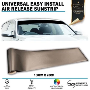 Universal Fit Any Car Van Windscreen Sunstrip Banner Air Release Vinyl 1.5mX20cm - Imagen 1 de 2