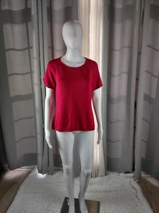 Jones New York Collection Damen Pullover Ruby, Burgund Kurzarm Oberteil Größe L - Bild 1 von 9