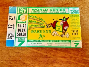 VINTAGE 1973 BASEBALL WORLD SERIES TICKET GAME 7 OAKLAND A's vs NEW YORK METS - Picture 1 of 2