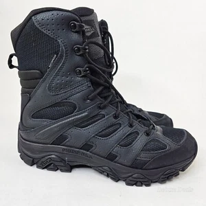 Merrell | Men's Moab 3 Black Waterproof 8" Zip Tactical Boots, Size 10 - Picture 1 of 5