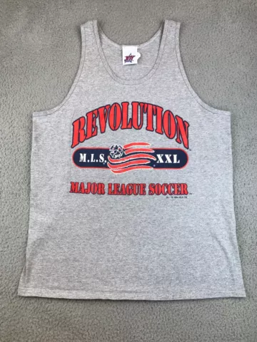 Major League Soccer Revolution Shirt Men's XL Gray Tank Top Sleeveless Crew Neck Cover