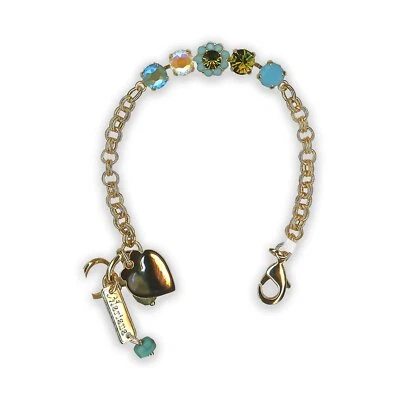 Bracelet By Mariana Woman Shimmering Peach and Peridot Opal Swarovski Crystals - Image 1 of 4