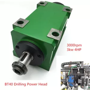 BT40 CNC Drilling Cutting Machine Tool Power Head 3000rpm 3kw 4HP Spindle Unit - Picture 1 of 8