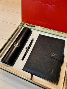Mercedes-Benz Stainless Bottle Ballpoint pen and notebook with Box Novelty New - Picture 1 of 10