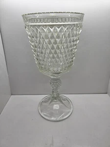 Antique Vintage Early Pressed Glass Large Goblet Chalice Vase Clear Crystal - Picture 1 of 6