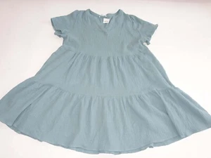 Lucky Brand Women's A-Line Dress Size 1X NWT Short Sleeves Teal V-Neck Cotton - Picture 1 of 6