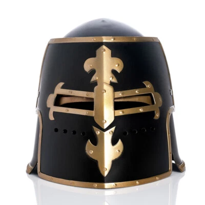 KOSTÜMPLANET Ritterhelm Kinder schwarz mit Visier Deluxe Kinderhelm Ritter Kostüm Helm