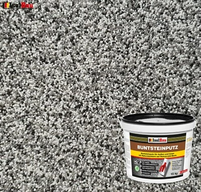 ISOLBAU Buntsteinputz Mosaikputz BP20 (grau, weiss, schwarz) 15kg Absolute ProfiQualität
