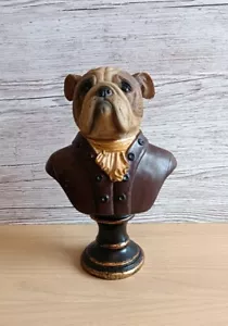 More details for british bull dog bust statue ornament 