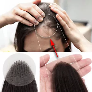 CLEARANCE 100% REMY Human Hair Full Lace Cover-up Patch Hairpiece No Surgical US - Picture 1 of 18