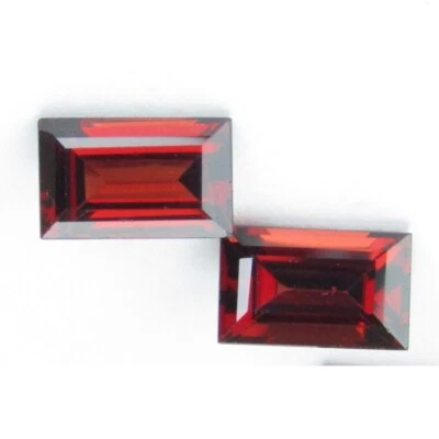 2.93Cts Natural Classic Red Garnet 8x5x3.2mm Baguette Pair Loose Gemstones - Image 1 of 4