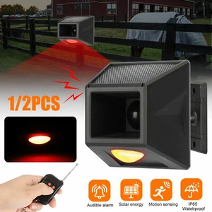Solar Alarm Light Mit Bewegungsmelder Outdoor Solar Strobe Light Fernbedienun - Picture 1 of 12