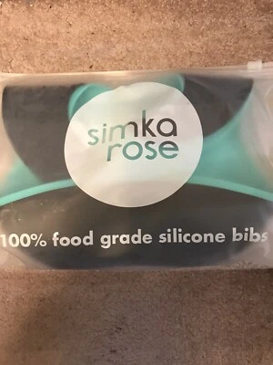 Baberos de bebé de silicona Simka Rose - Juego de babero impermeable, como nuevo/negro Foto 1 de 3