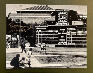 BILL MAZEROSKI BEAUTIFULLY SIGNED 11x14 INSCRIBED 60 WS HR WITH COA - Picture 1 of 4
